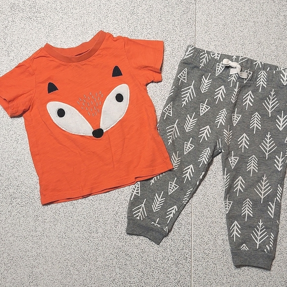 First Impressions Other - First Impressions orange top and grey pants outfit, 18 months
